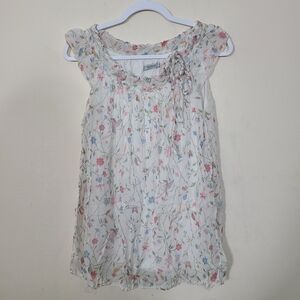Tendenze Pure Silk Blouse Womens S Floral Sleeveless Dainty Boho Cottagecore